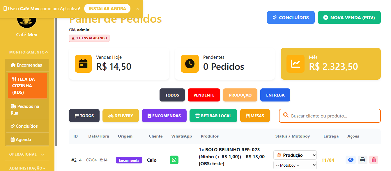 Painel Administrativo